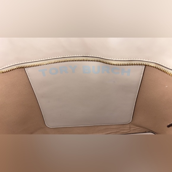 Tory Burch Small Gemini Link Canvas Tote Ivory Gemini link and stripe motif EUC - Picture 12 of 13